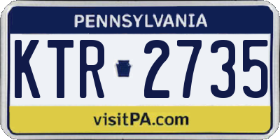 PA license plate KTR2735