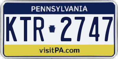 PA license plate KTR2747