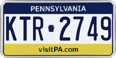 PA license plate KTR2749