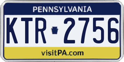 PA license plate KTR2756