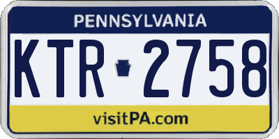 PA license plate KTR2758