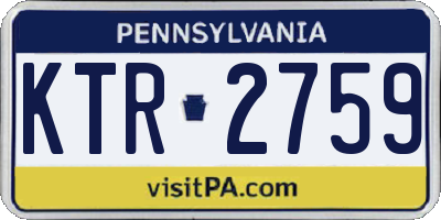 PA license plate KTR2759