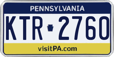 PA license plate KTR2760