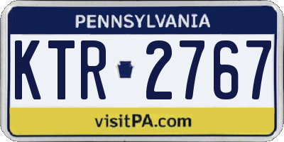 PA license plate KTR2767