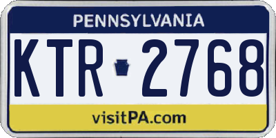 PA license plate KTR2768
