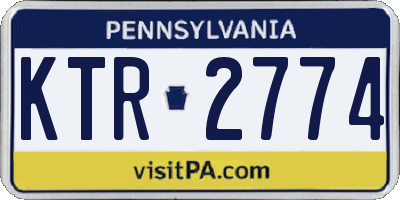 PA license plate KTR2774