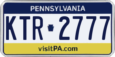 PA license plate KTR2777