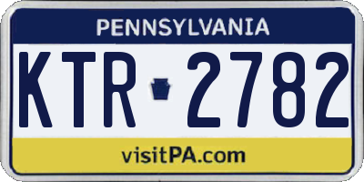 PA license plate KTR2782