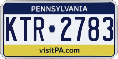 PA license plate KTR2783