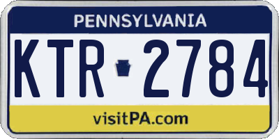 PA license plate KTR2784