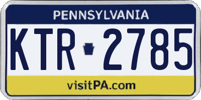 PA license plate KTR2785