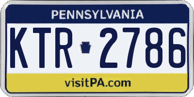 PA license plate KTR2786