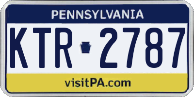 PA license plate KTR2787
