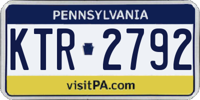 PA license plate KTR2792