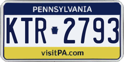 PA license plate KTR2793