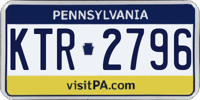 PA license plate KTR2796