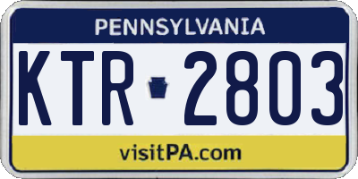 PA license plate KTR2803