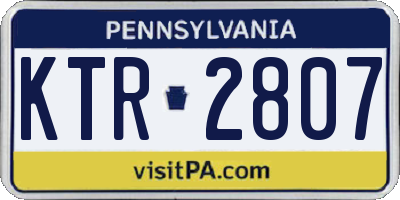 PA license plate KTR2807