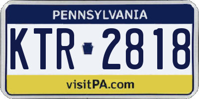 PA license plate KTR2818