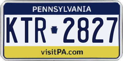PA license plate KTR2827