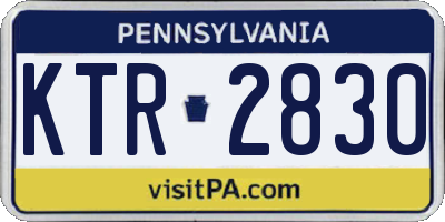 PA license plate KTR2830