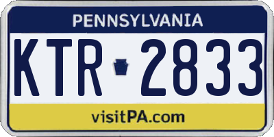 PA license plate KTR2833