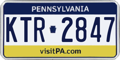 PA license plate KTR2847