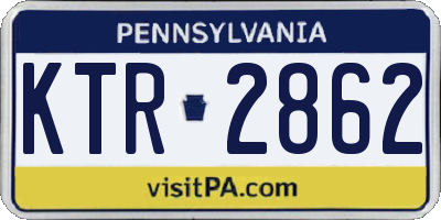 PA license plate KTR2862