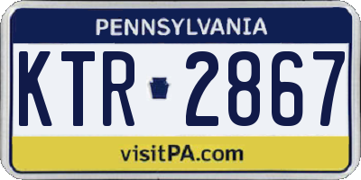 PA license plate KTR2867