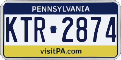 PA license plate KTR2874
