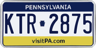 PA license plate KTR2875