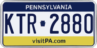 PA license plate KTR2880