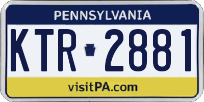 PA license plate KTR2881