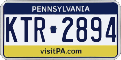 PA license plate KTR2894