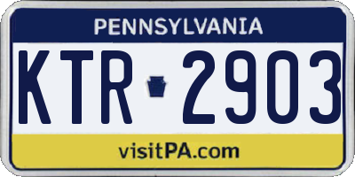 PA license plate KTR2903