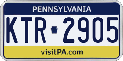 PA license plate KTR2905