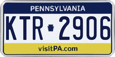 PA license plate KTR2906