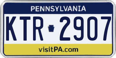PA license plate KTR2907