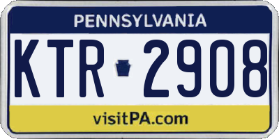 PA license plate KTR2908