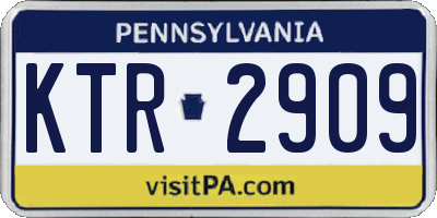 PA license plate KTR2909