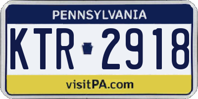PA license plate KTR2918