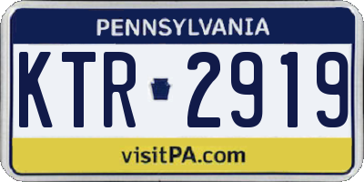 PA license plate KTR2919