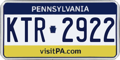PA license plate KTR2922