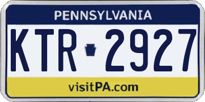 PA license plate KTR2927