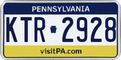 PA license plate KTR2928