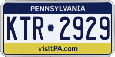 PA license plate KTR2929