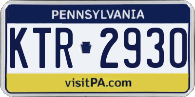 PA license plate KTR2930