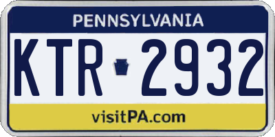 PA license plate KTR2932