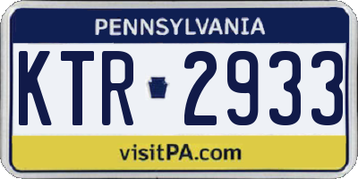 PA license plate KTR2933