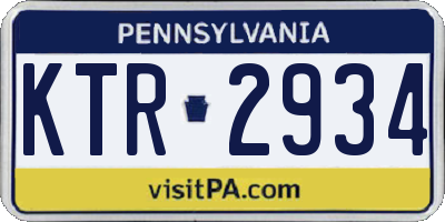 PA license plate KTR2934